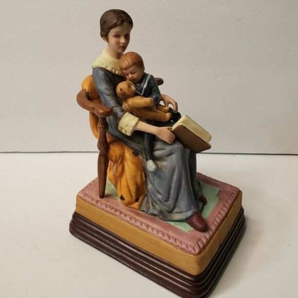 Norman Rockwell 1985 Music Box "Bed Time" - Picture 1 of 8